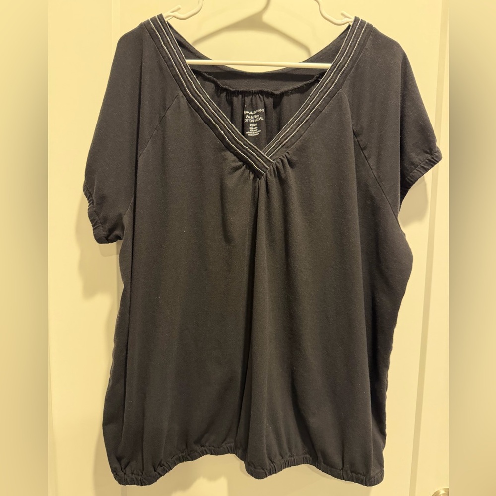 Lane Bryant Black V-Neck Top